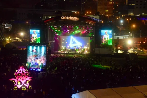 Clockenflap Music Festival Riprese Notturne Del Pubblico Hong Kong Novembre — Foto Stock