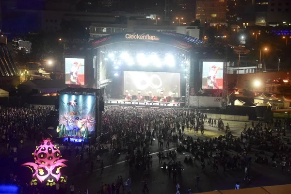 Festival Música Clockenflap Tomas Nocturnas Del Público Hong Kong Noviembre —  Fotos de Stock