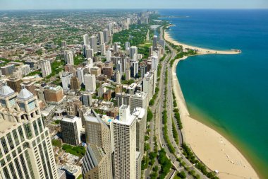 Lakefront 'tan Ariel View. Chicago, IL, ABD. 3 Haziran 2014. 