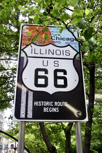 Señal Para Inicio Ruta Chicago Junio 2014 — Foto de Stock