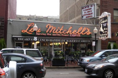 The Extreior of Lou Mitchells Diner. Chicago, IL, ABD. 4 Haziran 2014. 