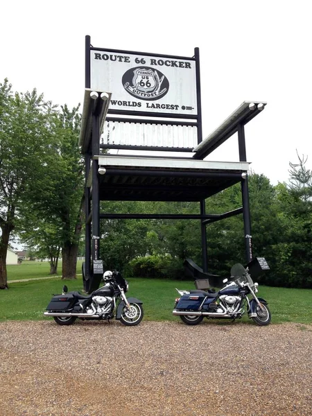 Segunda Maior Cadeira Balanço Mundo Route Com Harley Davidson Motorcycles — Fotografia de Stock