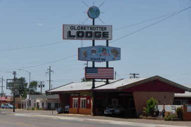 66. yoldaki Globetrotter Lodge 'da. Holbrook, Arizona, ABD. 12 Haziran 2014. 