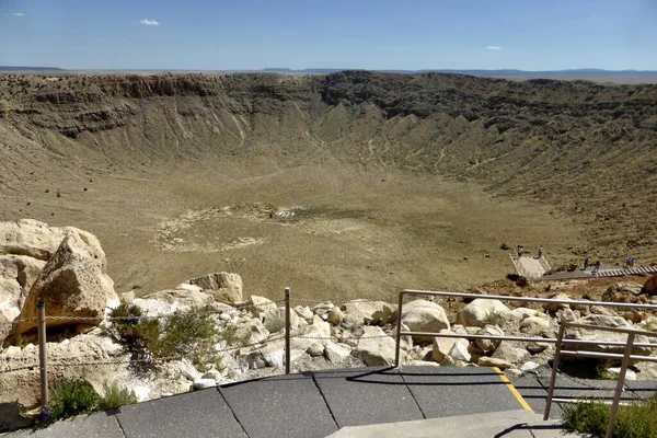 Смотрю Вниз Гигантский Метеоритный Кратер Уинслоу Аризона Сша Июнь 2014 — стоковое фото