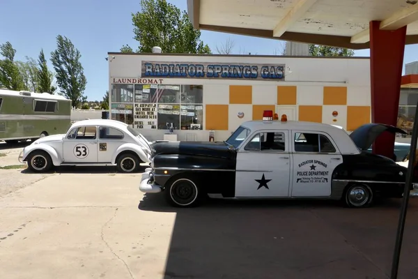 Seligman Arizona Junio 2014 Vintage American Police Car Beetle Herbie — Foto de Stock