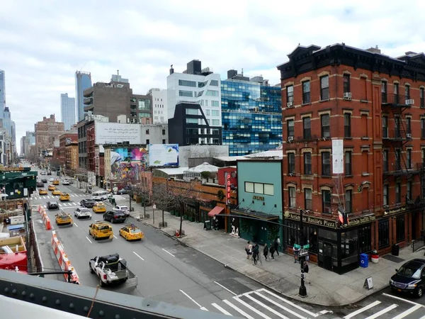 Вид Вниз Ave Від High Line Observation Deck Нью Йорк — стокове фото