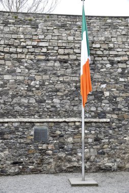 Dublin, İrlanda. 30 Mart 2017. Kilmanham Hapishanesi Müzesi 'ndeki avluda. 1916 'da İdam Mangası İdamlarının Yeri. 