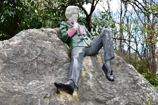 Escultura Oscar Wilde Memorial Merrion Square Park Dublín Irlanda Marzo — Foto de Stock