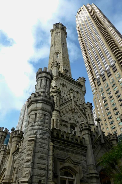 Chicago Septiembre 2016 Torre Agua Chicago Con Parque Hyatt Chicago — Foto de Stock