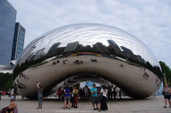 Chicago Eua Setembro 2016 Escultura Cloud Gate Também Conhecido Como — Fotografia de Stock