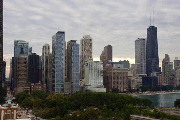Chicago Eua Setembro 2016 Chicago Skyline Lago Michigan Vistos Uma — Fotografia de Stock