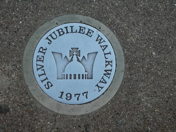 Silver Jubilee Walkway Chodník Deska 1977 Londýn Velká Británie Května — Stock fotografie