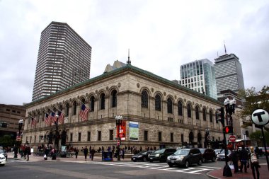 Boston Halk Kütüphanesi 1895 'te açıldı. Boston, MA, ABD. 30 Eylül 2016. 