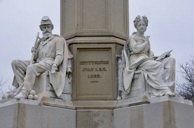 Gettysburg Savaş Alanındaki Askerler Ulusal Anıtı. Gettysburg, PA, ABD. 9 Nisan 2015. 