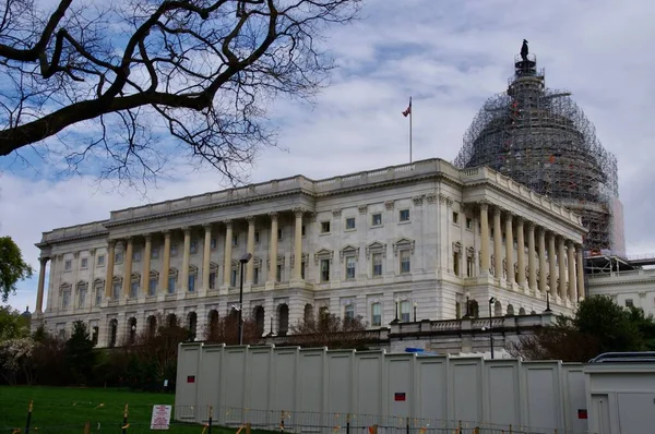 Capitol Building Dome Undergoing Restoration Scaffolding Washington Usa April 2015 — Stock Photo, Image