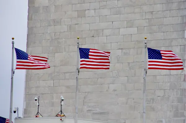 Stars Stripes Washington Monument Washington Usa April 2015 — Stock Photo, Image
