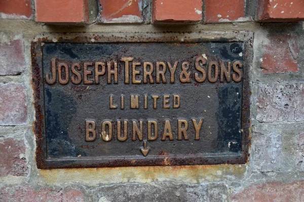 Železná Plaketa Nábřeží Místě Bývalé Cukrárny Josepha Terryho Syna York — Stock fotografie