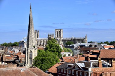 View of York skyline with York Minster and other historic buildings. York, UK. May 25, 2023.  clipart