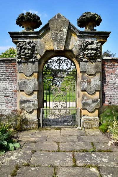 Verziertes Gartentor Ummauerten Garten Von Schloss Howard York England Großbritannien — Stockfoto