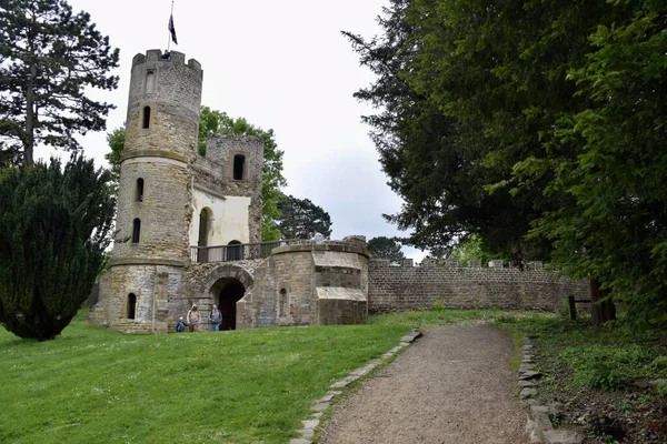 Castelo Barcelborough Exemplo Antigo Terminado 1730 Uma Ruína Simulada Castelo — Fotografia de Stock