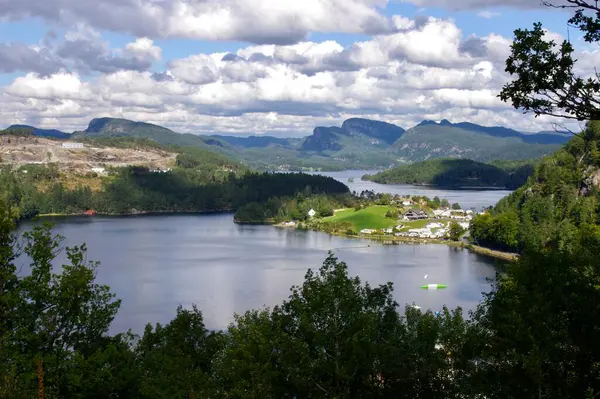 stock image Lakes and mountains in Magma Geopark. Rogaland, Norway. September 11, 2015. 