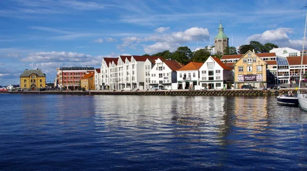 Ιστορικά Κτίρια Στην Παραλία Στάβανγκερ Stavanger Νορβηγία Σεπτεμβρίου 2015 — Φωτογραφία Αρχείου