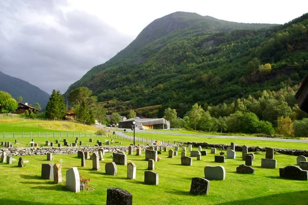 stock image Borgund Cemetary next to Borgund Stave Church. Borgund, Norway, September 14, 2015. 