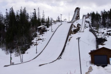 Sandripheia Kayak Senteri 'nde kayak pisti. Kristiansand, Norveç. 7 Nisan 2014. 