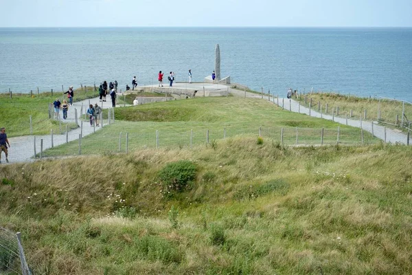 Pomnik Komandosów Widokiem Morze Pointe Hoc Francja Lipca 2023 — Zdjęcie stockowe