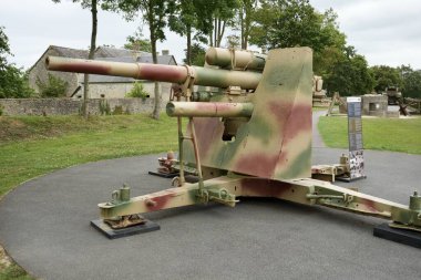 88 mm Flugzeugabwehrkanone, Flak 36, Alman Uçaksavar Silahı. Colleville-sur-Mer, Fransa, 4 Temmuz 2023.  