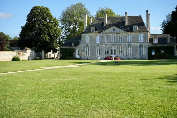 Traditionella Franska Chateau Buildings Camping Chteau Martragny Moulins Bessin Frankrike — Stockfoto