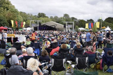 Crowds of Festival Goers at The 2023 Cambridge Folk Festival. Cambridge, UK. July 28, 2023.  clipart