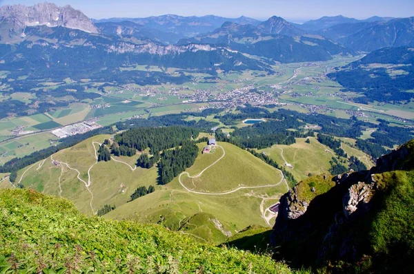 Άποψη Του Kitzbuhel Από Kitzbuheler Horn Kitzbuhel Αυστρία Αυγούστου 2013 — Φωτογραφία Αρχείου