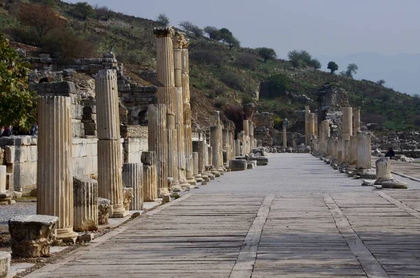 Scena Strada Antiche Strade Nell Antico Efeso Efeso Turchia Novembre — Foto Stock