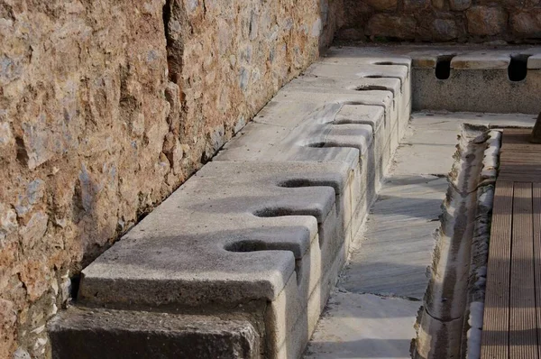 Oude Openbare Toiletten Het Historische Efeze Efeze Turkije November 2014 — Stockfoto