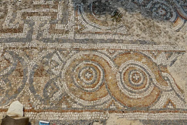 stock image Ancient Mosaic Flooring in Historic Ephesus. Ephesus, Turkey, November 17, 2014. 