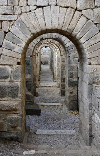 Stone Archways Oude Stad Pergamon Bergama Zmir Trkiye November 2014 — Stockfoto