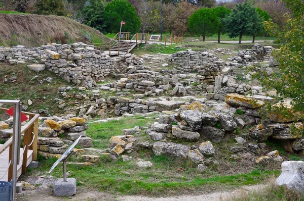 Structures Ruines Ancienne Ville Troie Tevfikiye Trkiye Novembre 2014 — Photo