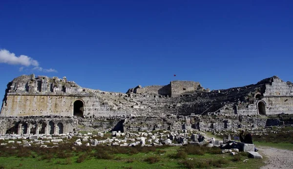 Zřícenina Starověkého Amfiteátru Miletusu Didim Aydn Trkiye Listopadu 2014 — Stock fotografie