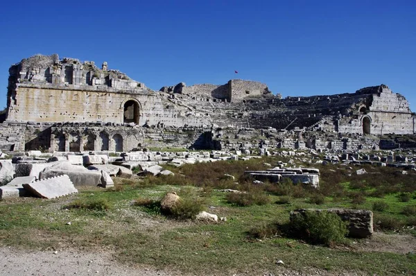 Zřícenina Starověkého Amfiteátru Miletusu Didim Aydn Trkiye Listopadu 2014 — Stock fotografie