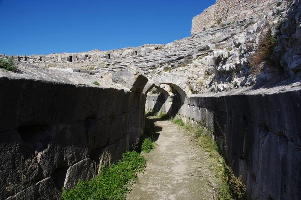 Ruinas Del Antiguo Anfiteatro Mileto Didim Aydn Trkiye Noviembre 2014 — Foto de Stock