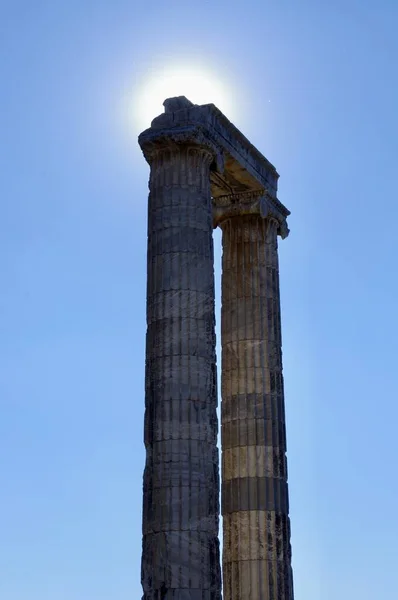 Oude Zuilen Ruïnes Van Tempel Van Apollo Bij Het Oude — Stockfoto
