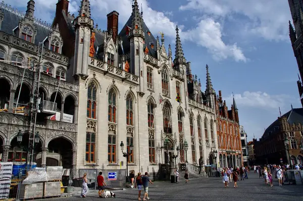 Budova Zemského Soudu Náměstí Grote Markt Centru Města Bruges Belgie — Stock fotografie