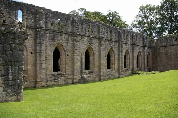 Fountains Abbey Ein Zerstörtes Zisterzienserkloster North Yorkshire Aldfield Ripon Großbritannien — Stockfoto