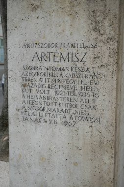 Budapeşte, Macaristan, Budapeşte 'deki Artemis Heykeli, 27 Şubat 2024. 