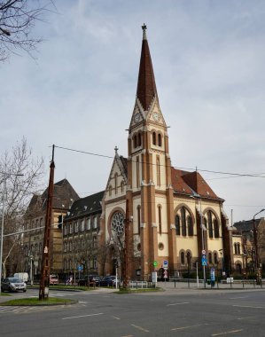 Budapeşte-Fasor Lüteryen Kilisesi. Budapeşte, Macaristan, 29 Şubat 2024. 