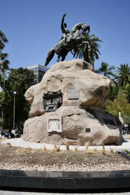 San Martin Plaza 'daki General San Martn Anıtı, Mendoza, Arjantin. 19 Ekim 2023. 