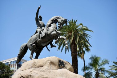 San Martin Plaza 'daki General San Martn Anıtı, Mendoza, Arjantin. 19 Ekim 2023. 