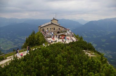 The Eagles Nest or Kehlsteinhaus, built by the Nazi Party for government and social meetings in 1937. Berchtesgaden, Germany, July 30, 2009.  clipart