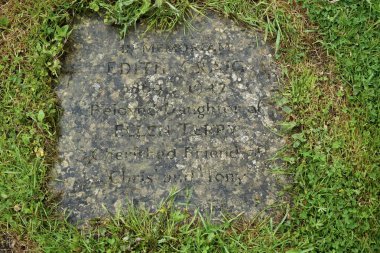 The gravestone of Edith Craig, 1869 - 1947 at St. John the Baptist Church. The daughter of Ellen Terry. SmallHythe, Kent, England, UK. May 16, 2024.  clipart